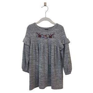 Art Class Cozy Embroidered Long Sleeve Dress 3T